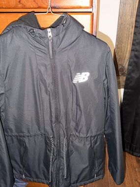 New Balance Black Hooded Windbreaker Jacket